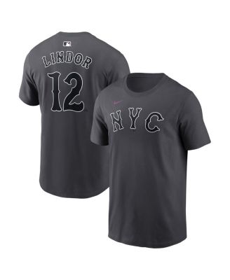 Men's Francisco Lindor Anthracite New York Mets City Connect Name & Number T-Shirt