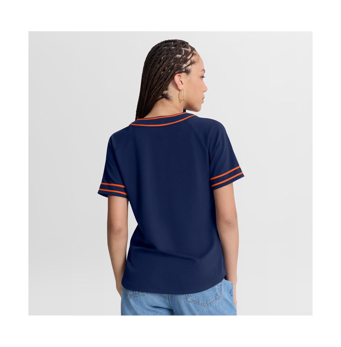 Женская футболка Fanatics Navy Houston Astros Diva Race Ahead Raglan V-Neck — фото 4