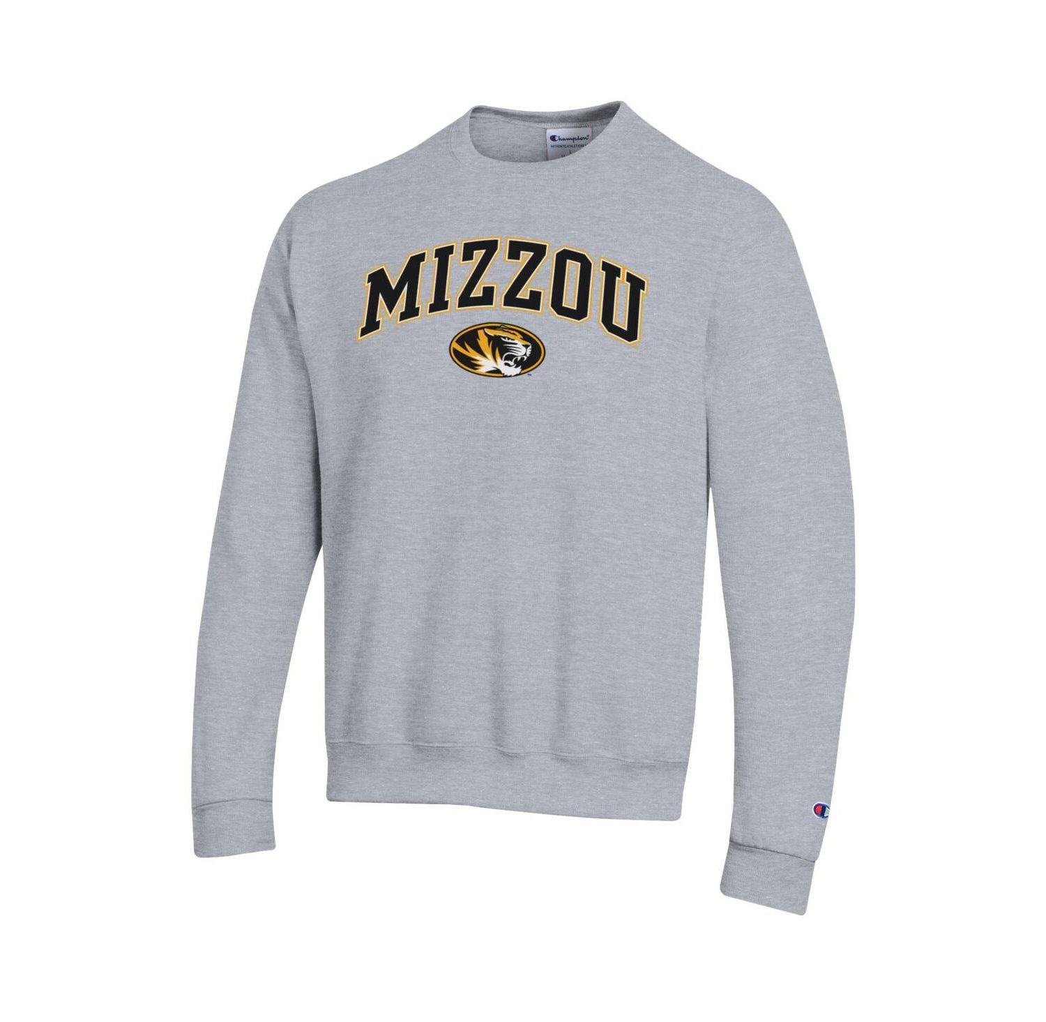 Men's Heather Gray Missouri Tigers Arch Over Logo Pullover Sweatshirt