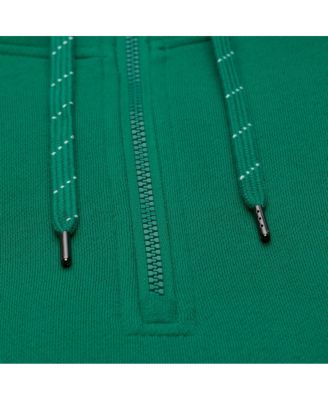 Men's Green Boston Celtics Throw It Back Quilted Fleece Quarter-Zip Hoodie