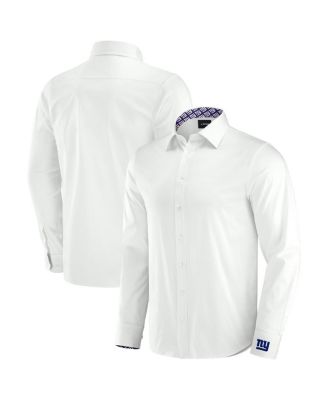 Men's White New York Giants Man-In-Motion Long Sleeve Button-Up Dress Shirt