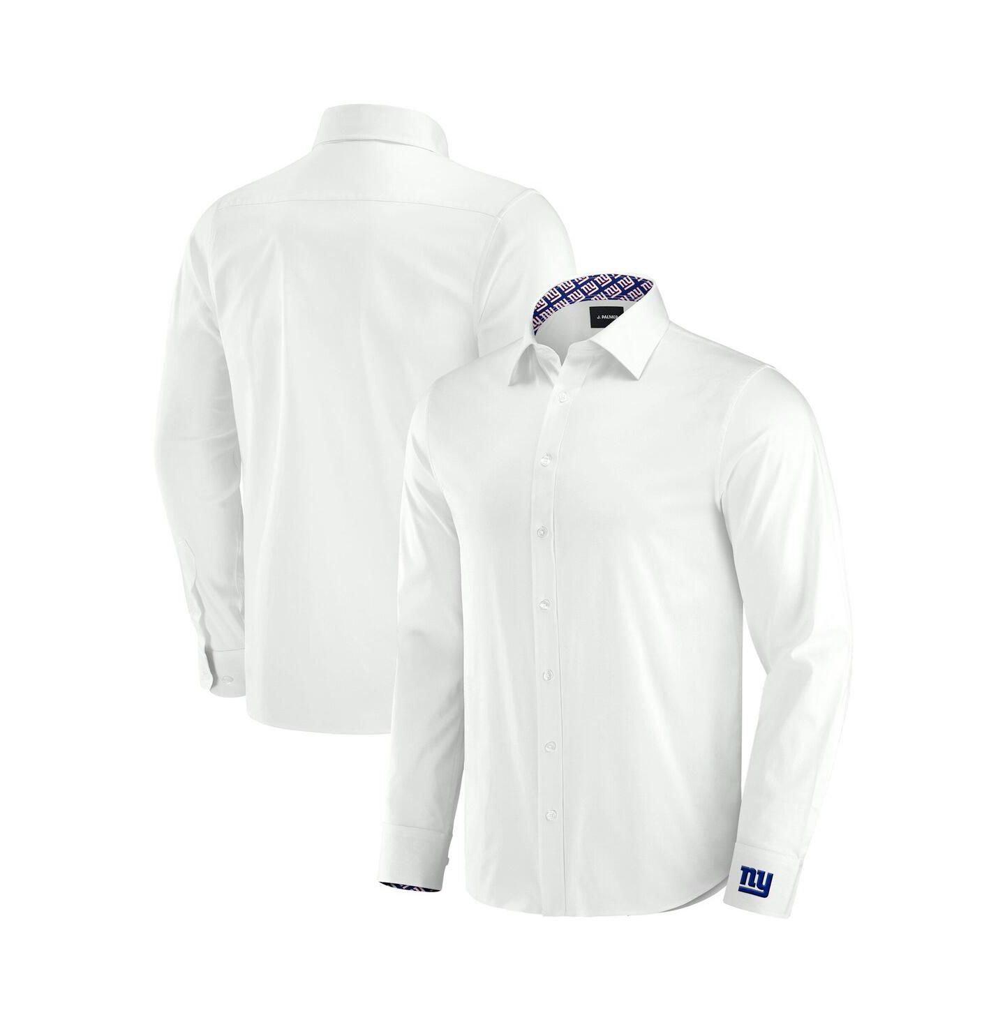 Мужская рубашка J. Palmer White New York Giants Man-In-Motion Long Sleeve Button-Up Dress Shirt — фото 1