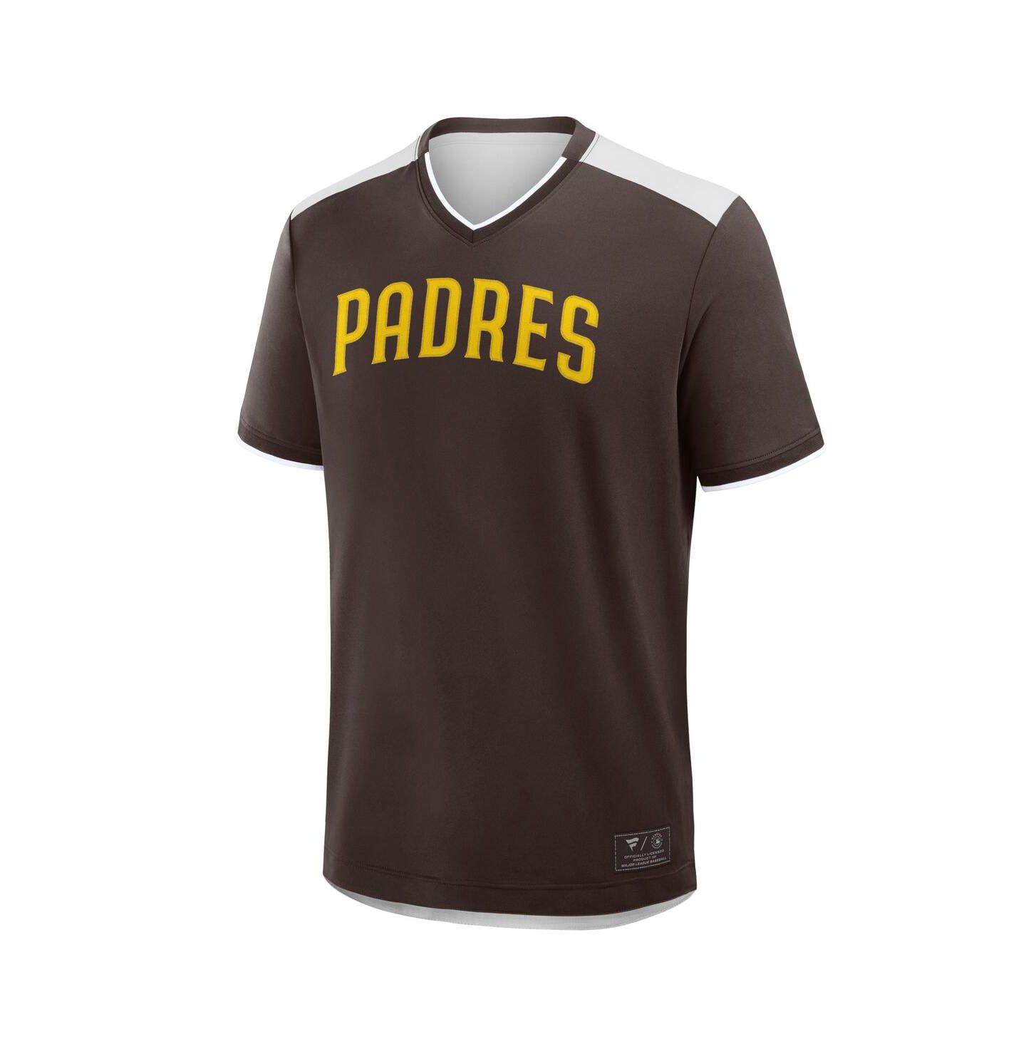 Мужская футболка Fanatics Brown San Diego Padres Walk Off V-Neck — фото 3