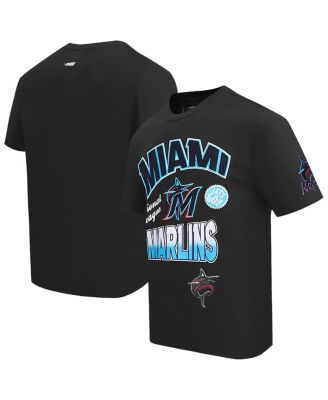 Men's Black Miami Marlins Turn It Up Dropped Shoulder T-Shirt