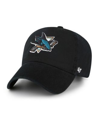 Men's Black San Jose Sharks Logo Clean Up Adjustable Hat