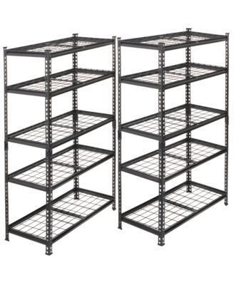 2-Piece 5-Tier Storage Shelves - Heavy-Duty Shelving Unit, Adjustable Steel Shelf for Garage, Warehouse, Basement, 2250 lb Capacity