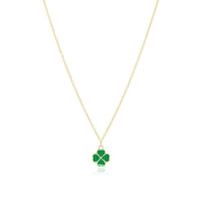 The Lovery Malachite Lucky Clover Necklace 14K Gold - Malachite 444$