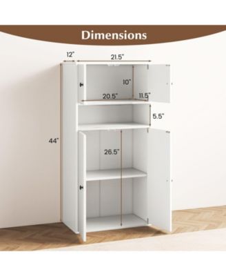 Tall 44" Bookcase with Storage Doors and Shelves