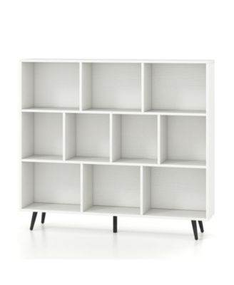 10-Cube Organizer Bookcase with Sturdy Metal Frame