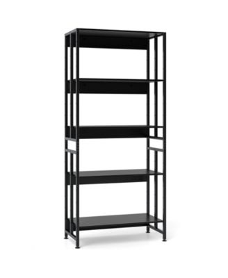 5-Level Bookcase with Adjustable Tilt Storage Shelves