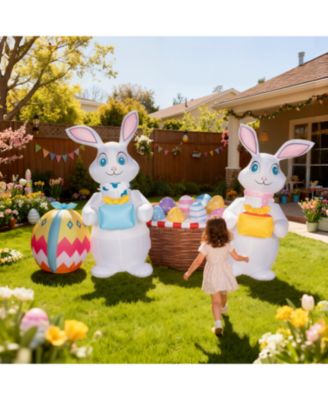 5FT Inflatable Easter Bunny with Gift Boxes and Eggs for Yard