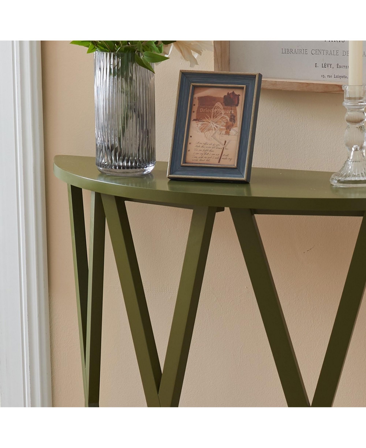 Kings Brand Furniture Vienna Console Table - Semicircular Side Coffee for Living Room, Bedroom