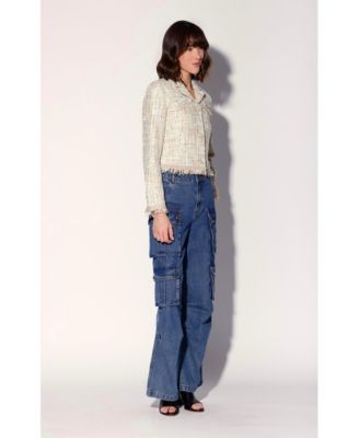 Women's Veronica Notch-Collar Boucle Tweed Jacket