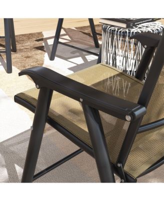 Set of 4 Outdoor Folding Chairs for Patio, Camping, Beach,