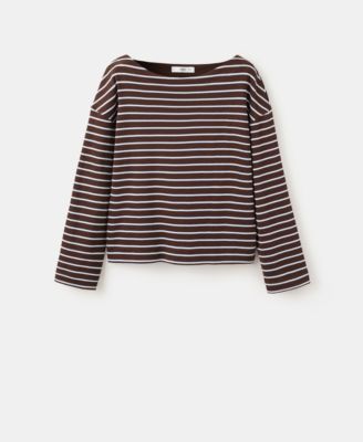 Women's Striped Boatneck Sweatshirt