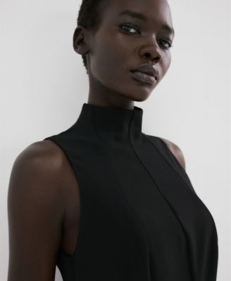 Women's High-Neck Godet Dress