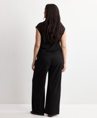 Women's Elastic Waist Straight-Fit Pants