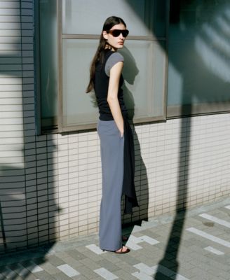 Women's Straight Wool Suit Pants