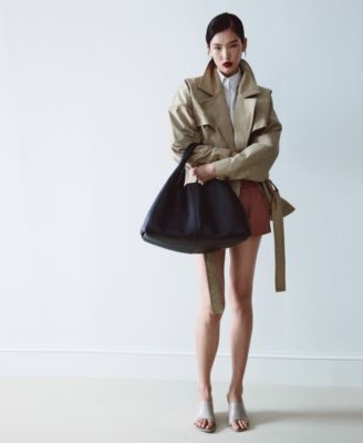 Women's Stitching Detail Leather Shoulder Bag