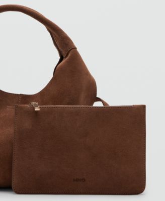 Women's Stitching Detail Suede Shoulder Bag