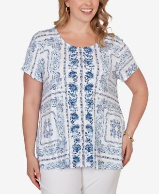 Plus Size Bandana Print Knit T-Shirt
