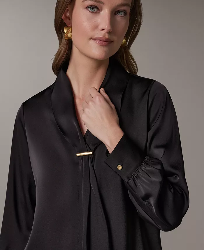 Petite Long-Sleeve V-Neck Pull-On Top - thumbnail 10