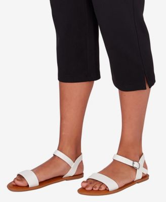 Petite Elastic Waist French Terry Capri Pants