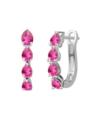 Lab Grown Emerald (1 ct. t.w.) Earrings in Sterling Silver (Also Available in Multi-Stones)