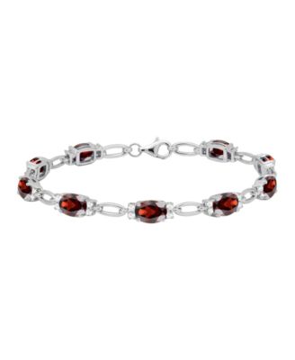 Lab Grown Ruby (8-3/4 ct. t.w.) & Lab Grown White Sapphire (3/4 ct. t.w.) Bracelet in Sterling Silver (Also Available in Multi-Stones)