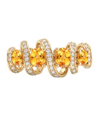 Amethyst (7/8 ct. t.w.) & Lab Grown White Sapphire (1/4 ct. t.w.) Ring in 14k Gold Over Sterling Silver (Also Available in Multi-Stones)