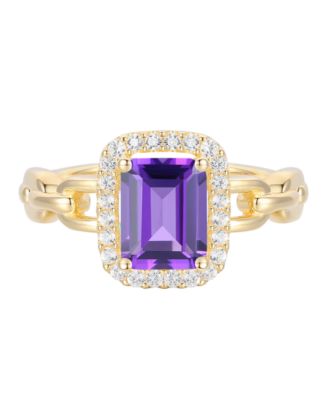 Amethyst (1-1/2 ct. t.w.) & Lab Grown White Sapphire (1/4 ct. t.w.) Ring in 14k Gold Over Sterling Silver (Also Available in Multi-Stones)