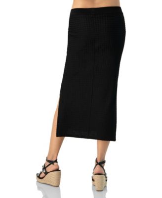 Women's Midi Knit Skirt with Side Slits