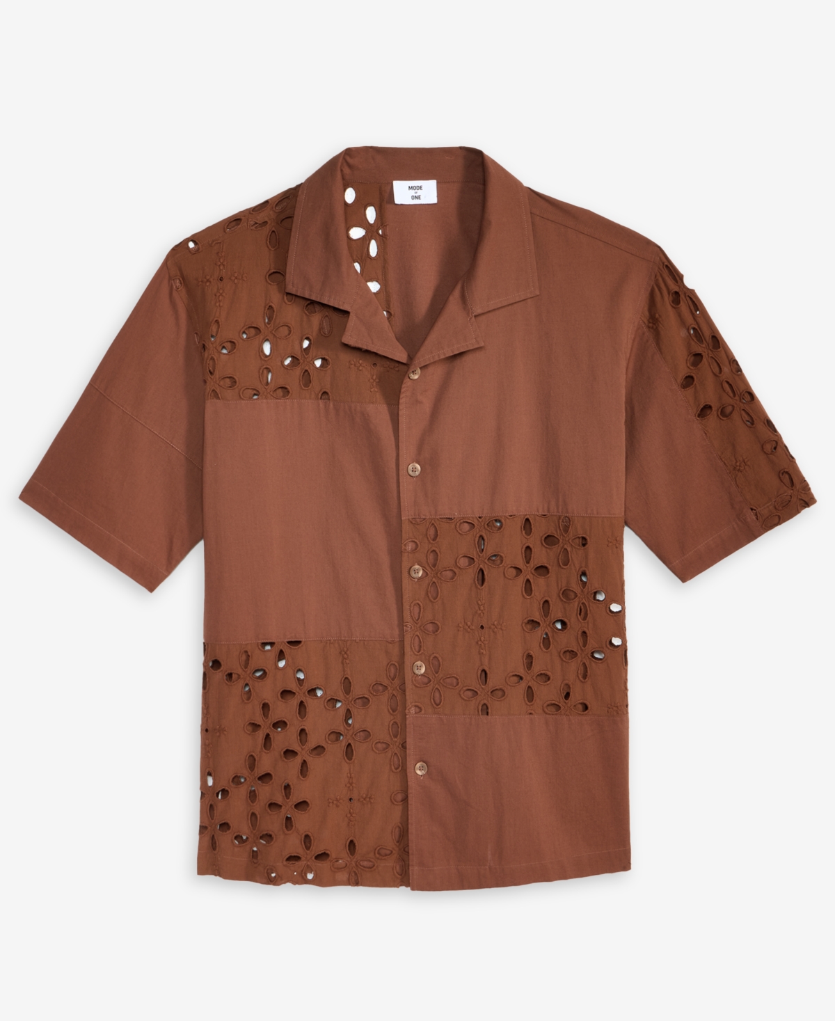 Mode of One Men's Short-Sleeve Boxy Patch Shirt, Macy's Exclusive