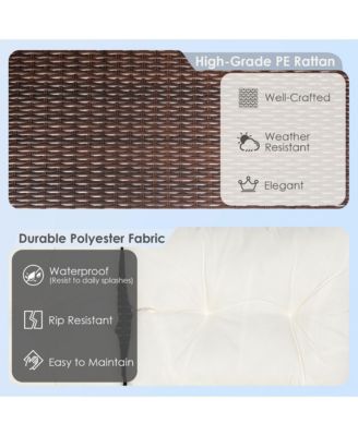 4PCS Patio Conversation Set Rattan Sofa Furniture Set w/ Off Cushions