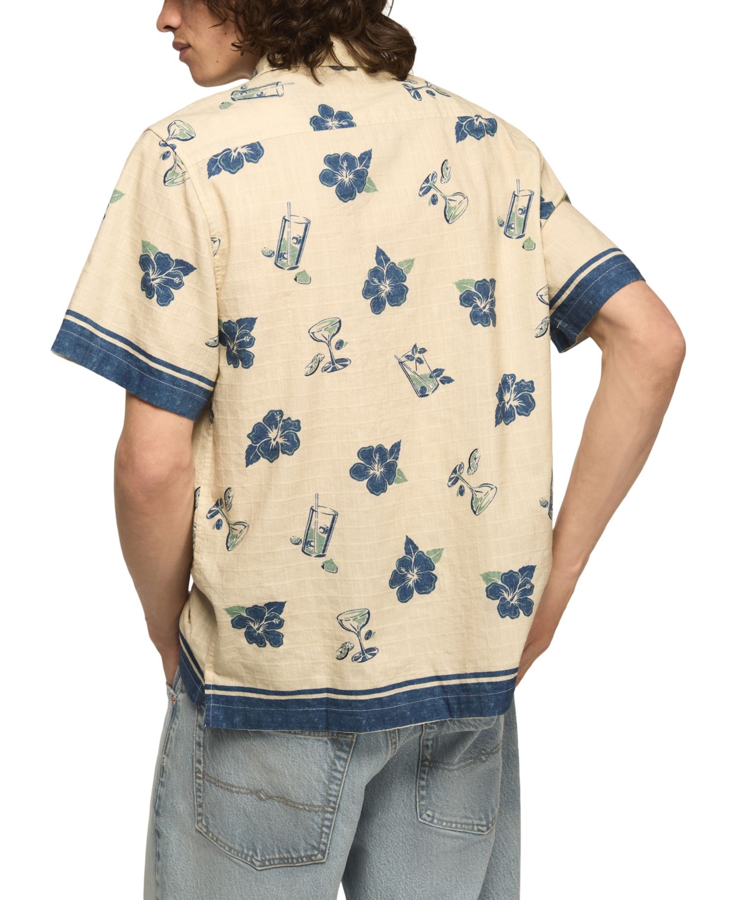 Men's Tropical Print Camp Short-Sleeve