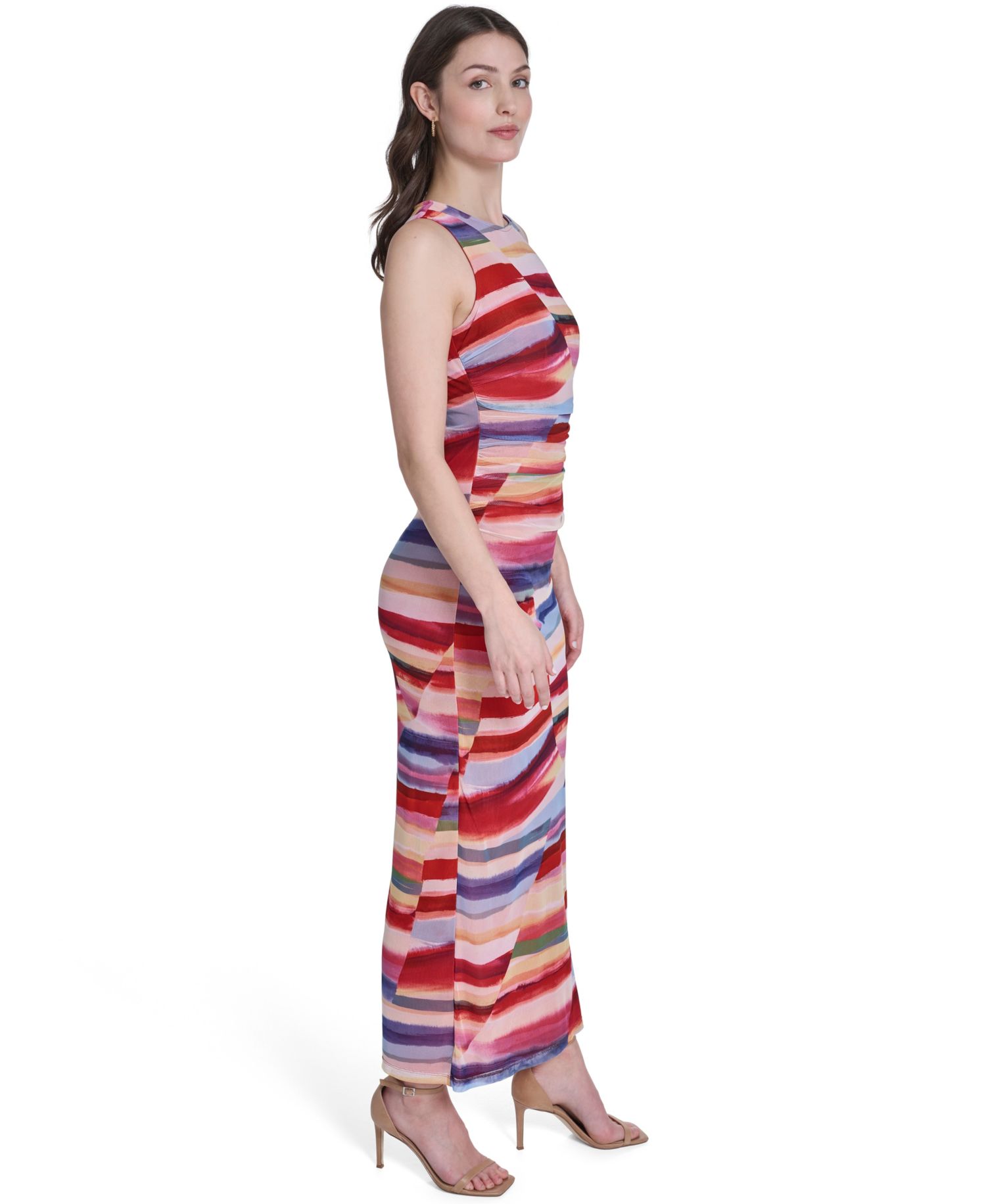 Women's Sleeveless Boat Neck Maxi Dress