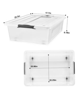 4 Pack 40qt Underbed Bins with Lids and Handles