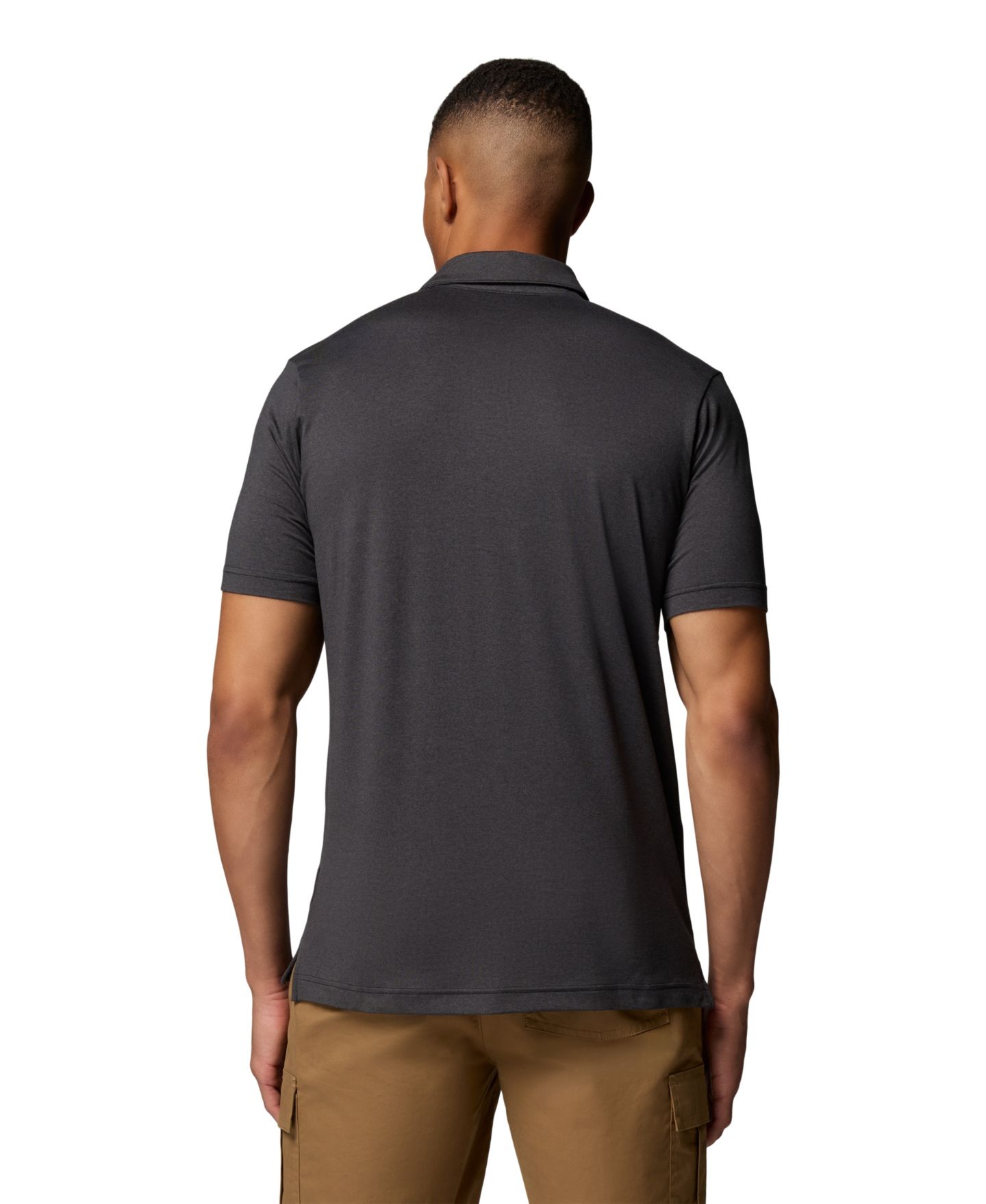 Мужское поло Columbia Parson's Point Solid Polo Shirt, цвет: Чёрный меланжевый — фото 5