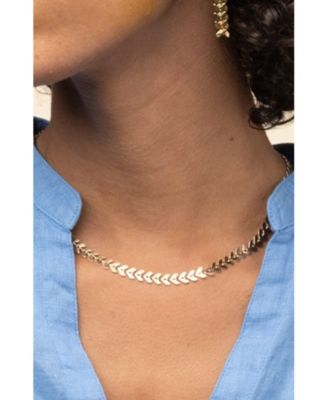 Elara Chevron Link Necklace Bold Trendy Statement