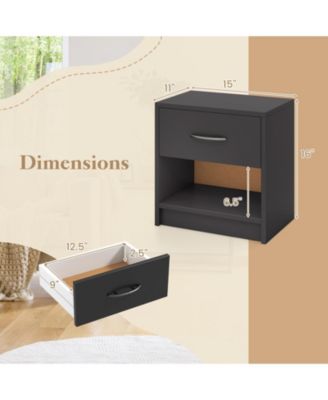 Nightstand with Drawer and Open Storage Shelf
