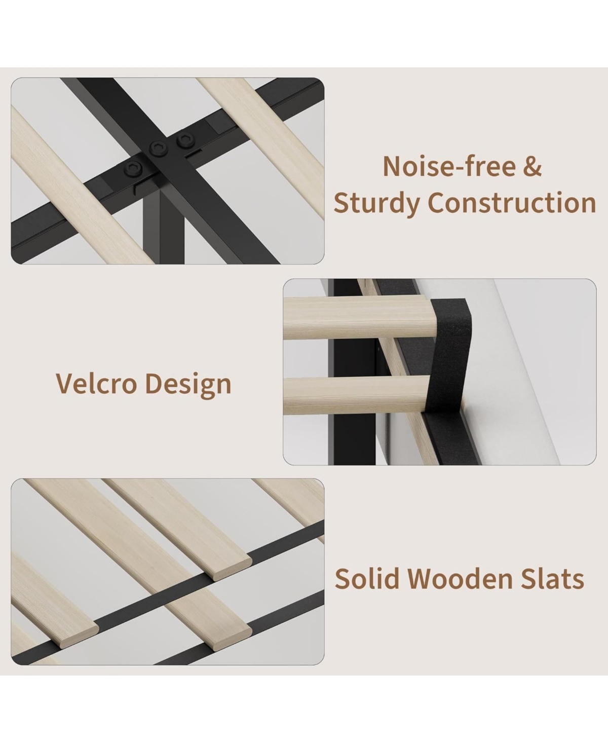 gaomon Soft Upholstered Platform Bed Frame with Wingback Headboard – Sturdy Wooden Slats, Noise-Free, No Box Spring Needed