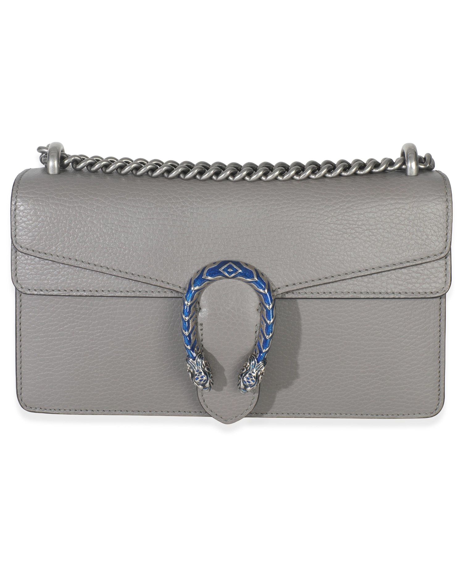 Dusty Grey Pebbled Calfskin Small Dionysus Shoulder Bag
