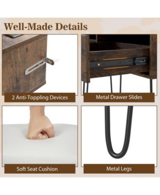 Vanity Desk with Adjustable Lighted Mirror for Bedroom