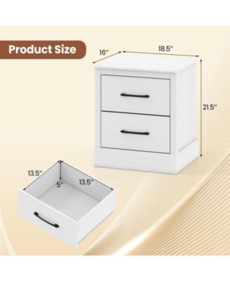 Compact Wooden Floor Nightstand with Storage Drawers