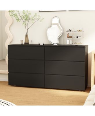 6-Drawers Wood Chest of Drawer Cabinet Organizer