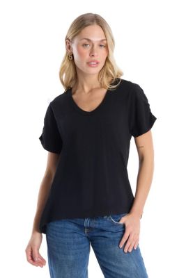 Women's Clothing Ruched Sleeve Tee