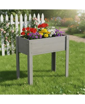 Raised Garden Bed with Legs, Elevated Wooden Planter Box for Outdoor Plants