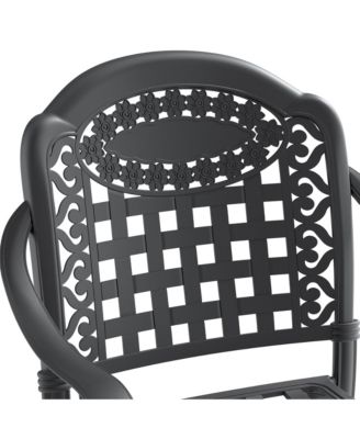 Cast Aluminum Patio Chairs Set of 2 Dining Chairs with Random Color Cushions