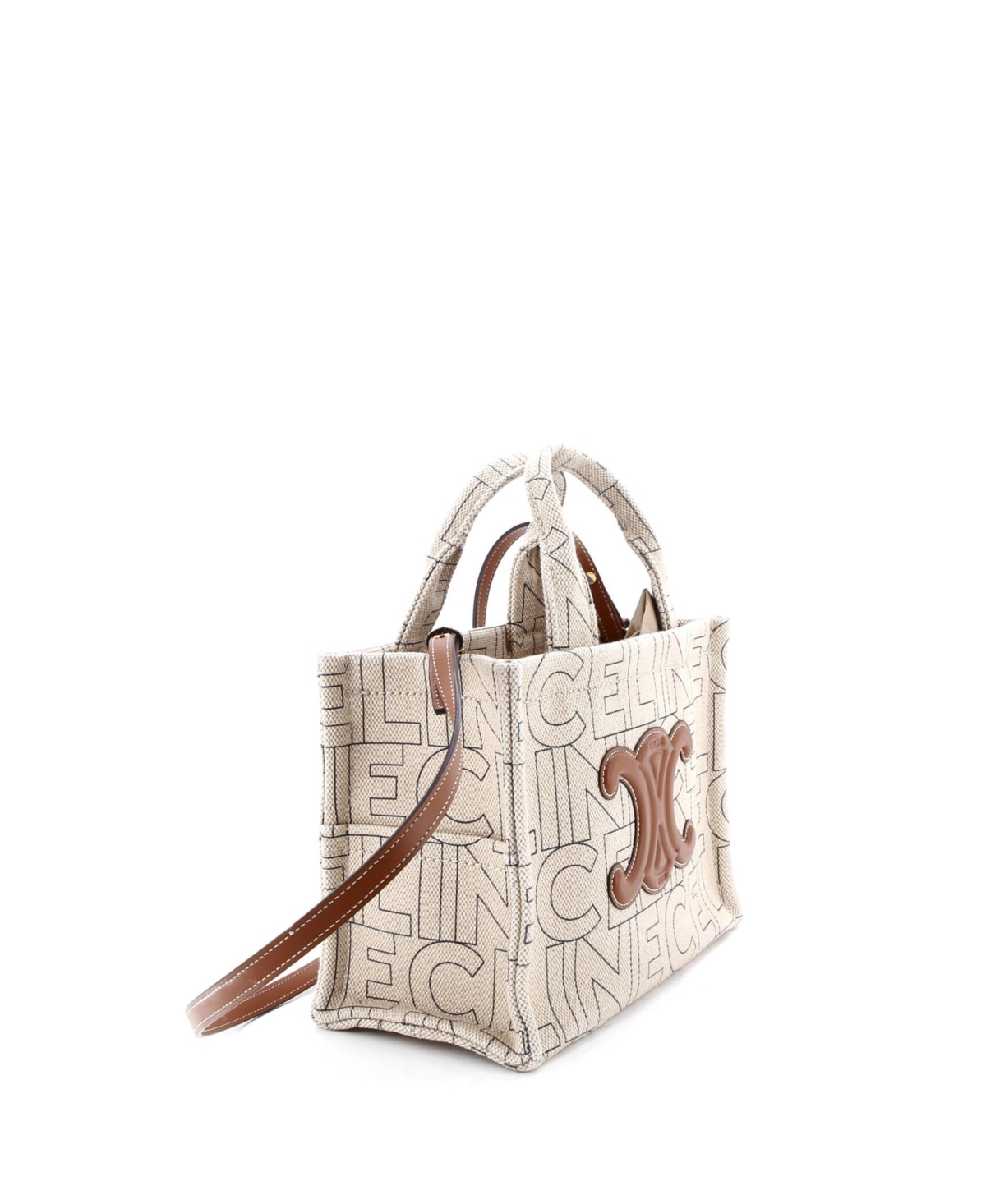 Pre-Owned Celine Small Cabas Thais Tote Triomphe Printed Canvas