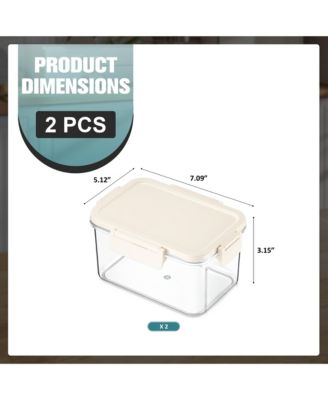Two Pack Airtight Food Storage Container – Clear Stackable Canister for Pantry, Rice, Pasta, Cereal and Snacks